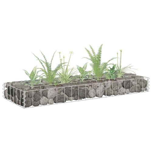Габион повдигната леха, поцинкована стомана, 90x30x10 cм