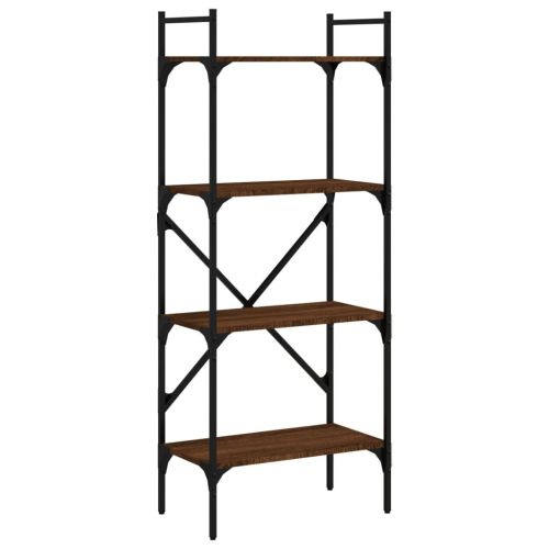 Библиотека 4 рафта кафяв дъб 56x31,5x138,5 см инженерно дърво