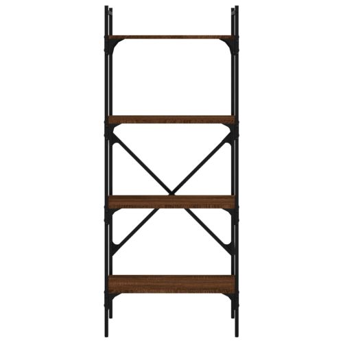 Библиотека 4 рафта кафяв дъб 56x31,5x138,5 см инженерно дърво