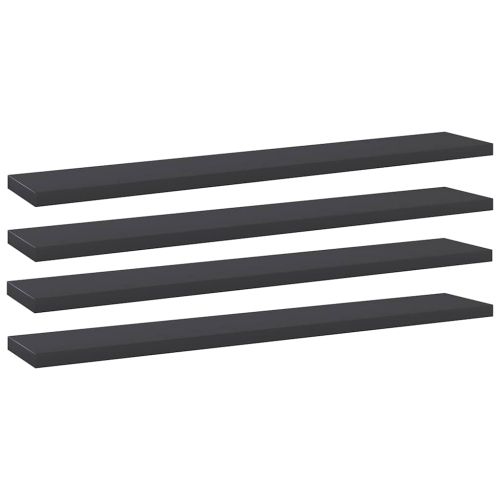 Рафтове за етажерка, 4 бр, сиви, 60x10x1,5 см, ПДЧ