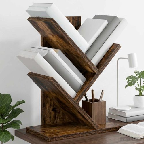 Дървена библиотека 3-тирe 30 x 18 x 40 см Инженерна дървесина