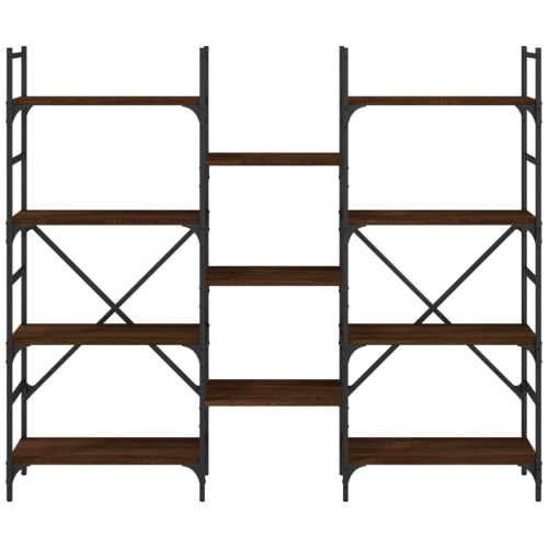 Етажерка за книги кафяв дъб 160x28,5x136,5 см инженерно дърво