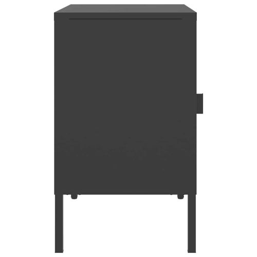 Нощни шкафчета 2 бр черни 50x35x60 см стъкло и стомана