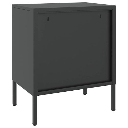 Нощни шкафчета 2 бр черни 50x35x60 см стъкло и стомана