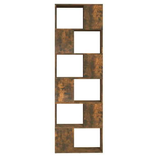 Библиотека/разделител за стая, опушен дъб, 60x24x186 см
