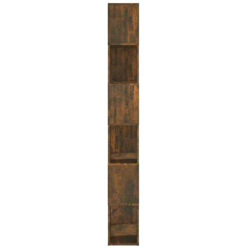 Библиотека/разделител за стая, опушен дъб, 60x24x186 см