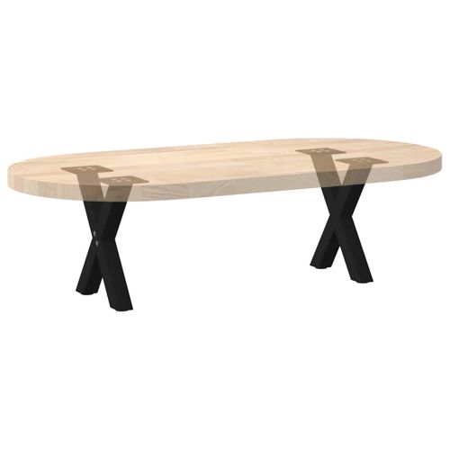 Крака за масичка за кафе, X-образни, 2 бр., черни, 30 x (30-31) см, стомана