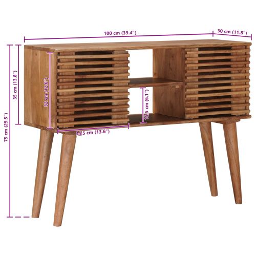 Ръчно изработена масичка Теков кафяв 100 x 30 x 75 см