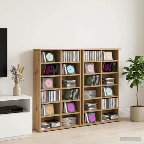 Кабинет за CD 2 бр. Дъб артизан 60 x 17 x 92 см