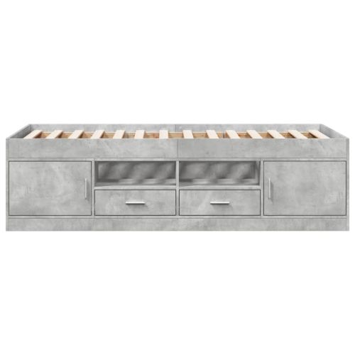 Дневно легло с чекмеджета, без матрак, бетонно сив, 90x190 см