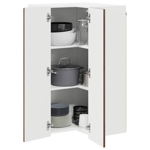 Стенно ъглово шкафче PORTO Кафяв дъб 57 x 57 x 100 см