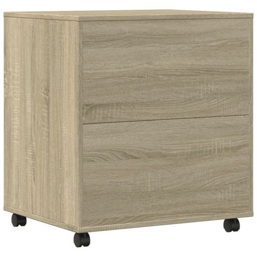Стойка за принтер с колелца, сонома дъб, 60x50x67 см