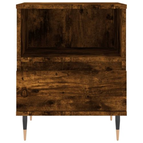 Нощно шкафче опушен дъб 40x35x50 см инженерно дърво