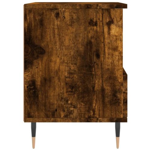 Нощно шкафче опушен дъб 40x35x50 см инженерно дърво