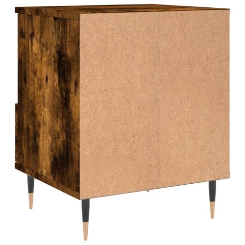 Нощно шкафче опушен дъб 40x35x50 см инженерно дърво