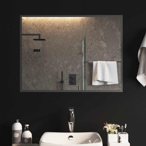 LED огледало за баня Прозрачен 80 x 60 cm закалено стъкло