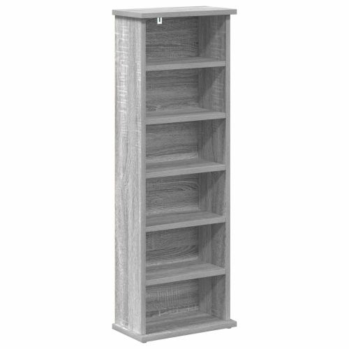 Кабинет за CD Сив Сонома 60 x 17 x 92 см Инженерна дървесина