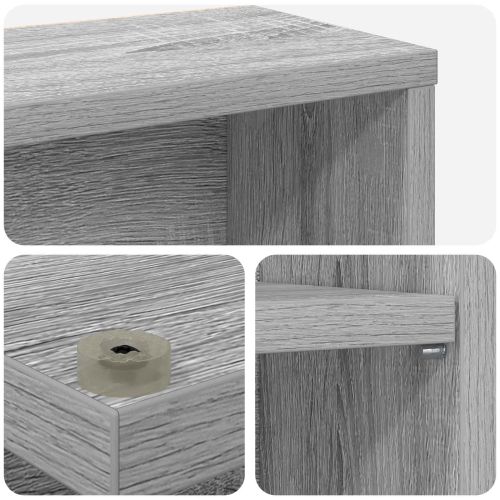 Кабинет за CD Сив Сонома 60 x 17 x 92 см Инженерна дървесина