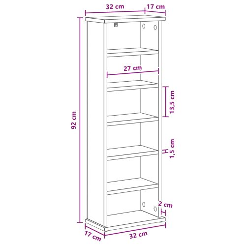 Кабинет за CD Сив Сонома 60 x 17 x 92 см Инженерна дървесина