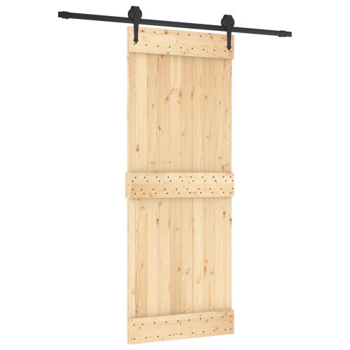 Преплъзваща се врата 80 x 210 cm Естествено и черно