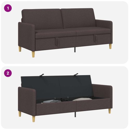 Диван с storage Тъмен кафяв 192 x 78 x 87 см Полиестер