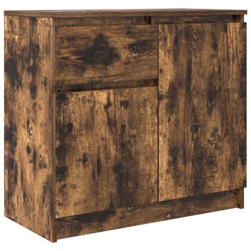 Бюфет с чекмеджета, опушен дъб, 71x35x65 см, инженерно дърво