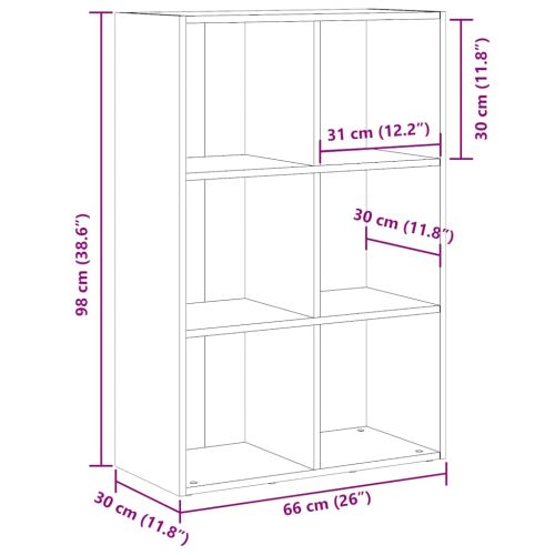 Шкаф за книги/бюфет занаятчийски дъб 66x30x98см инженерно дърво