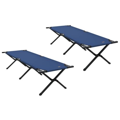 Сгъваемо къмпинг легло 2 бр. Синьо 193 x 69 x 45 см