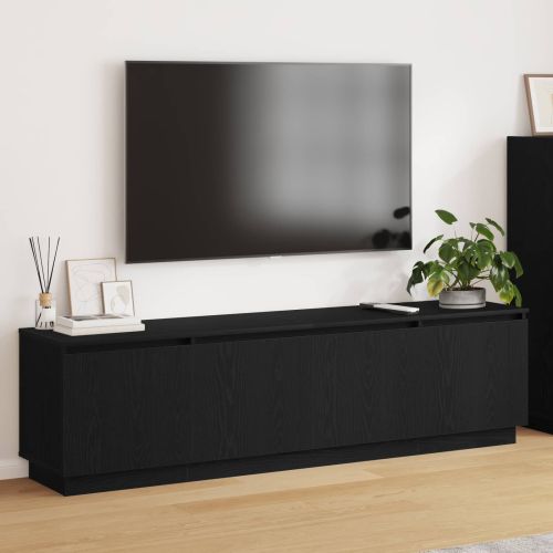 ТВ шкаф 180 x 38 x 49 см Черния дъб Инженерна дървесина