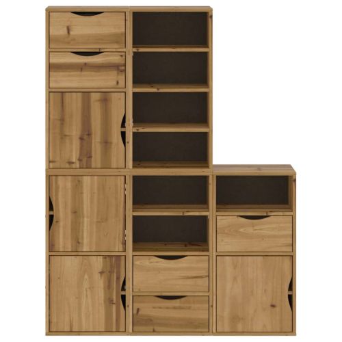 Странични шкафове 5 бр. ODDA 40x24x79 cm борово дърво масив
