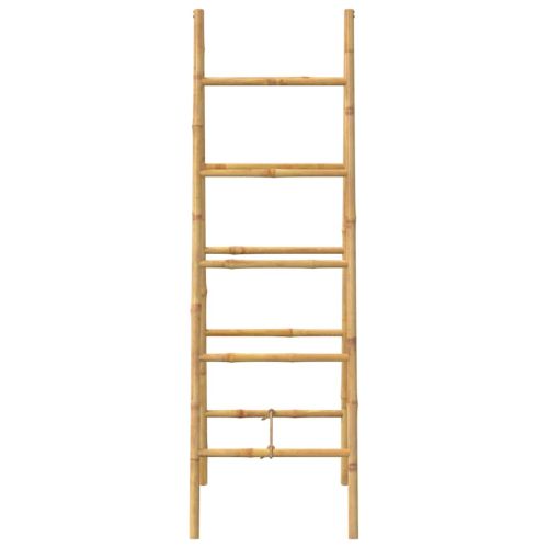 Двойна стълба за кърпи, с 5 бабукови стъпълца, 50x160 cм