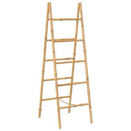 Двойна стълба за кърпи, с 5 бабукови стъпълца, 50x160 cм