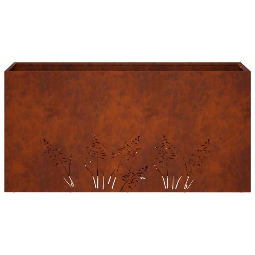 Градинска саксия 2 бр. Ръждясало 100 x 30 x 49 см