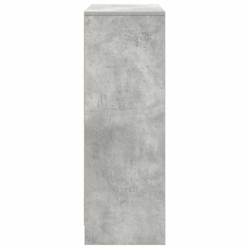 Бюфет с чекмеджета и вратички, бетонно сив, 73x31x90 см