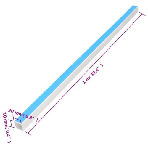 Кабелен канал самозалепващ 20x10 мм 10 м PVC