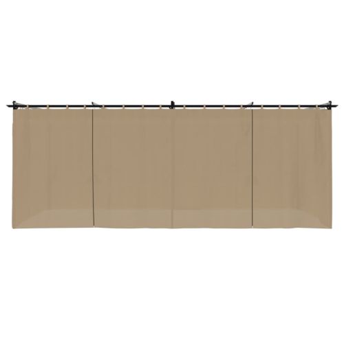 Беседка с пердета, таупе, 6x3 м, стомана