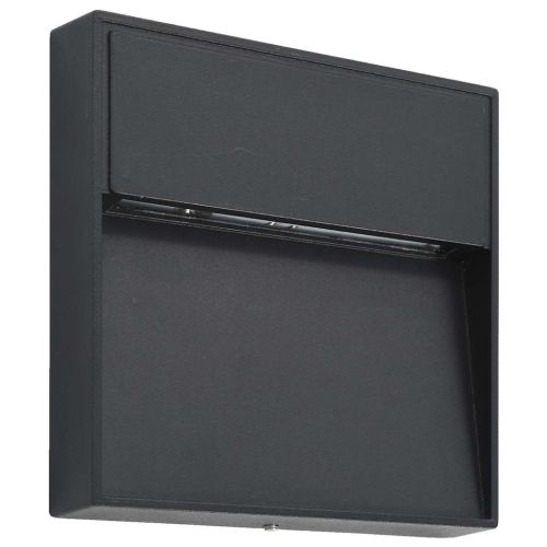 Фасадни LED аплици, 2 бр, 3 W, черни, квадратни
