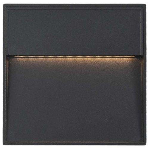 Фасадни LED аплици, 2 бр, 3 W, черни, квадратни