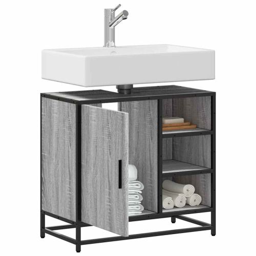 Шкаф за мивка в банята Grey Sonoma Инженерна дървесина