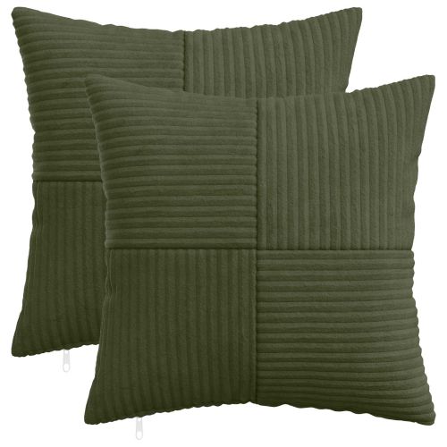 Калъфка за възглавница 2 pcs ALMELO Зелено 50 x 50 cm кордурой