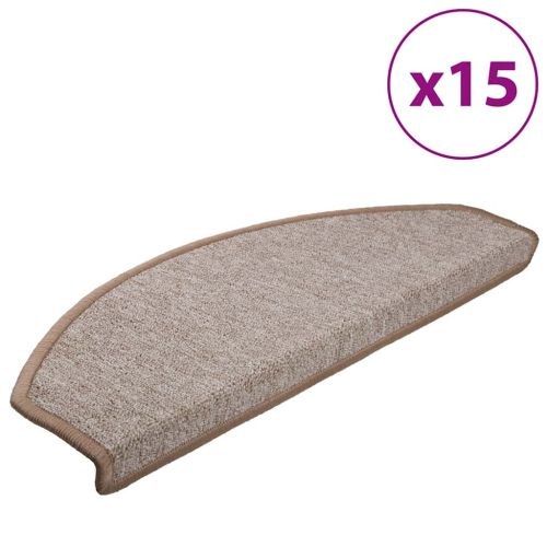 Стълби подложки 15 бр. 65 x 24 x 4 cm Non-Slip Светло кафяво