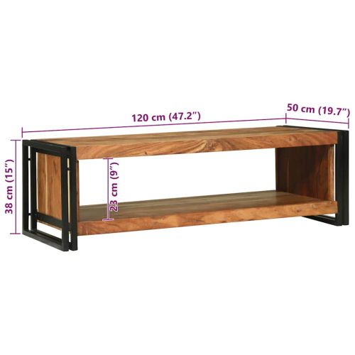 Масичка за кафе Кафяво 120 x 50 x 38 см Солидно акациево дърво