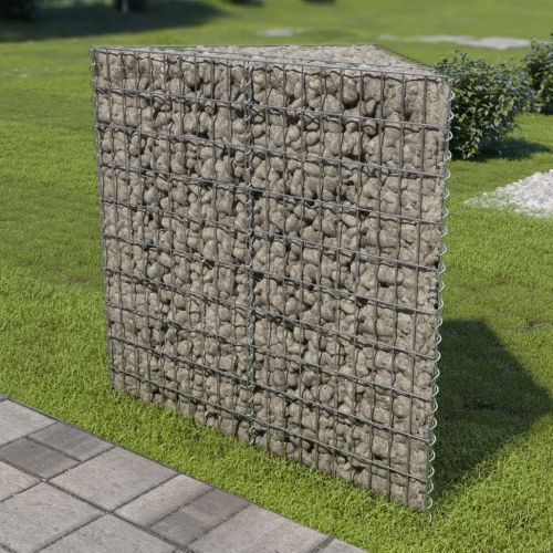 Габион повдигната леха, поцинкована стомана, 75x75x100 cм