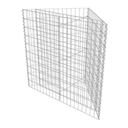 Габион повдигната леха, поцинкована стомана, 75x75x100 cм