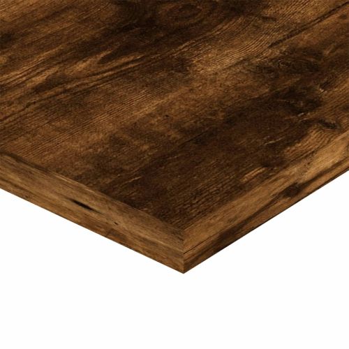 Стенни рафтове 4 бр опушен дъб 60x20x1,5 см инженерно дърво
