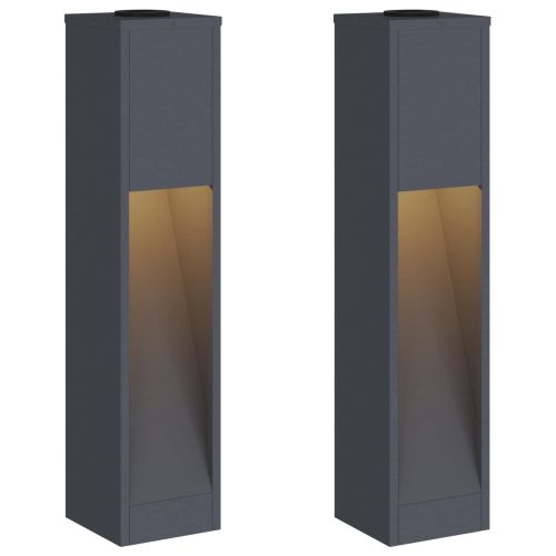 Слънчев LED светлинен указател 2 бр. Топло бяло 18 x 18 x 80 см