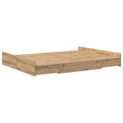 Легло с място за съхранение с чекмедже с врата Дъб 140 x 190 cm