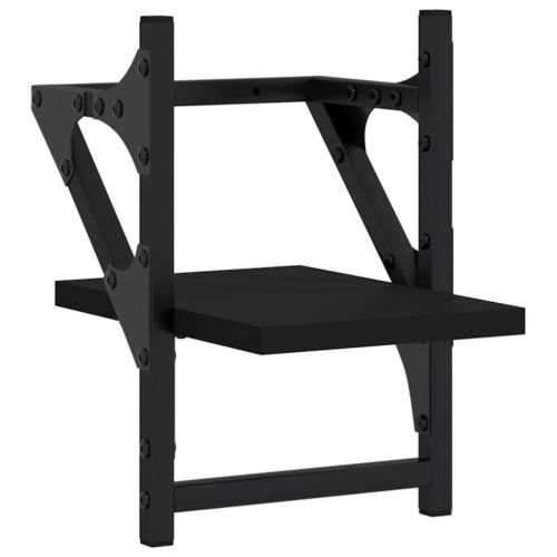 Стенни рафтове с пръти 2 бр черни 20x25x30 см