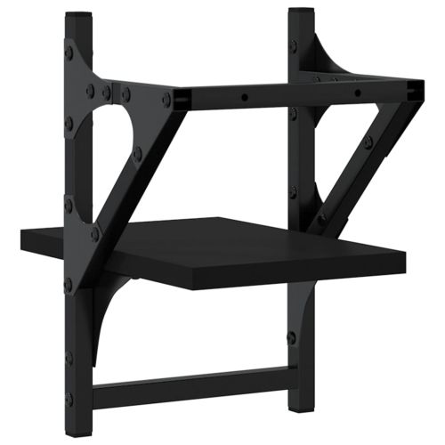 Стенни рафтове с пръти 2 бр черни 20x25x30 см