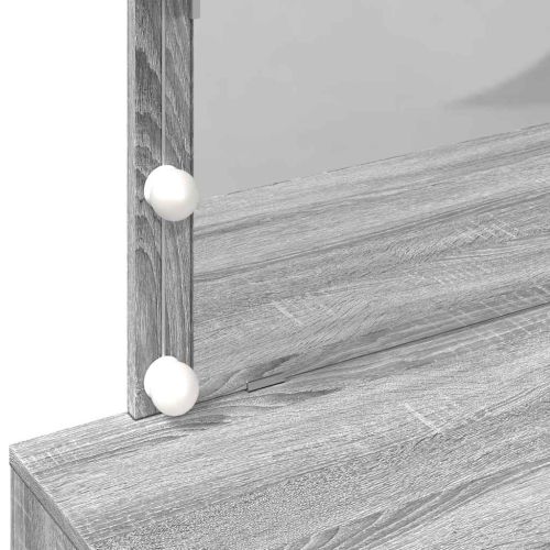 Тоалетка с LED, сив сонома, 100x40x120 см